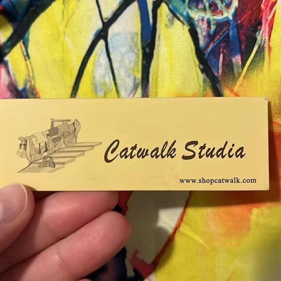 Catwalk Studio Short Sleeve Abstract Print Bodycon Dress, NWT - Picture 9 of 12